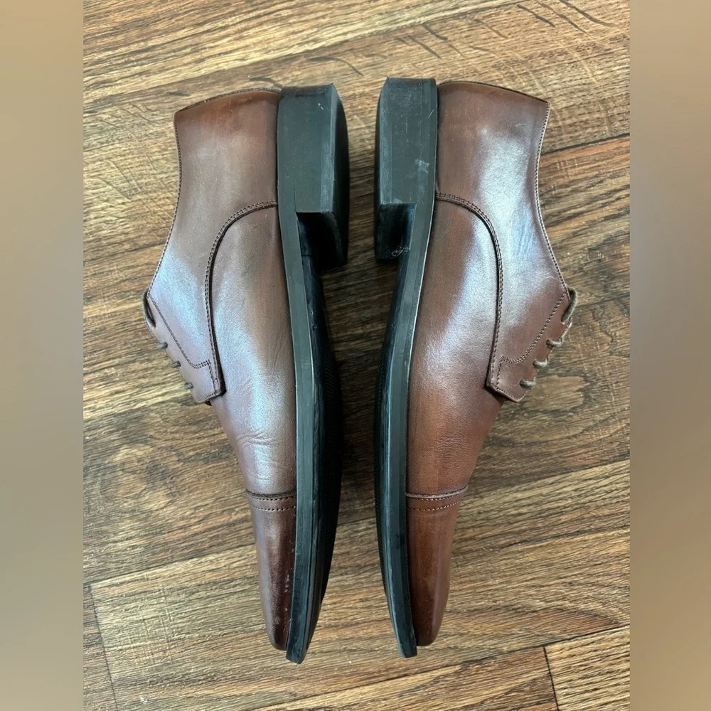 TO BOOT NEW YORK Cap Toe Oxfords | Size 10 | Dark Brown Leather | Made in Italy